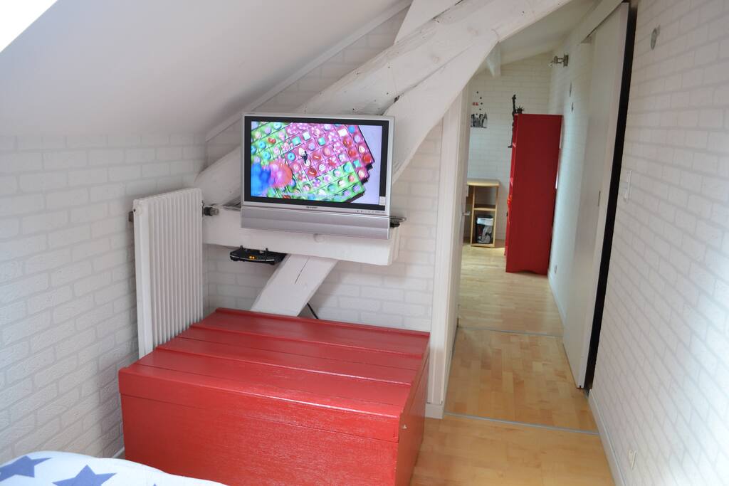 TV dans la chambre dans l'espace nuit.