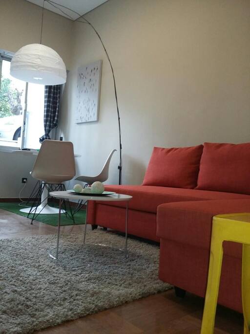 The common room / lounge / bedroom area. Front door is just to left of image