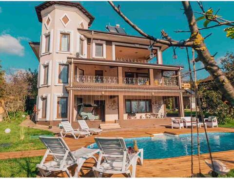 Fully detached villa with a pool and a view of Sapanca lake