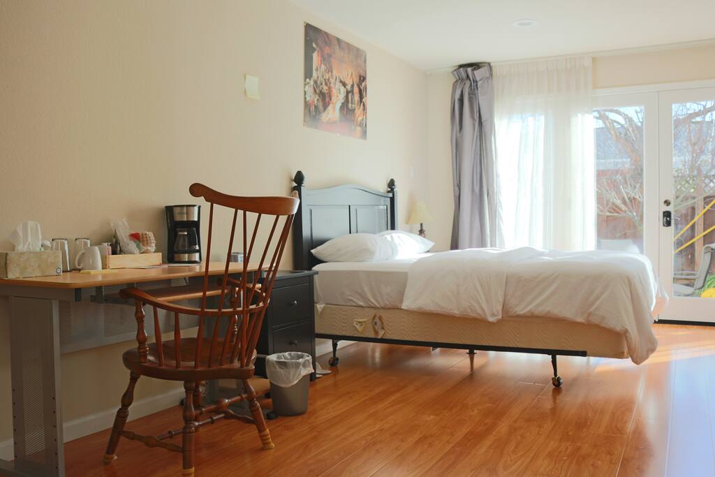 Newly upgraded beds/night stands/pictures