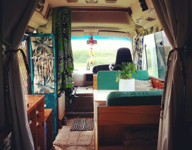 Hippie bus on the Beach!