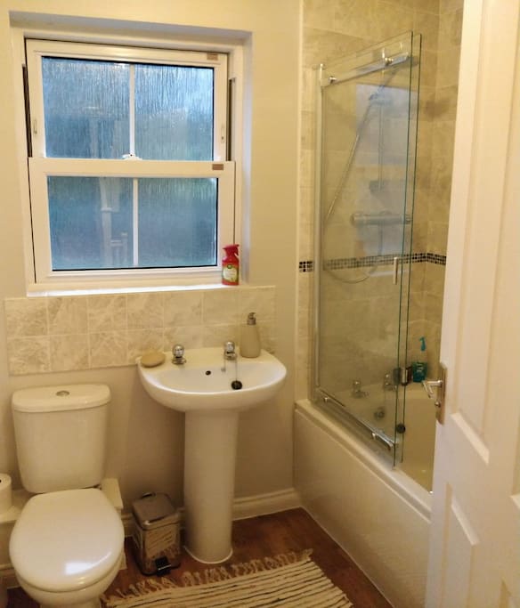 shared bathroom recently refurbished.