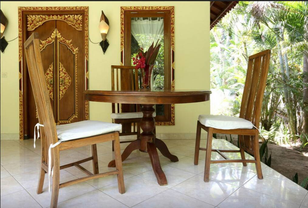 Aditya 1 North Bali Getaway Villa front terrace seating area