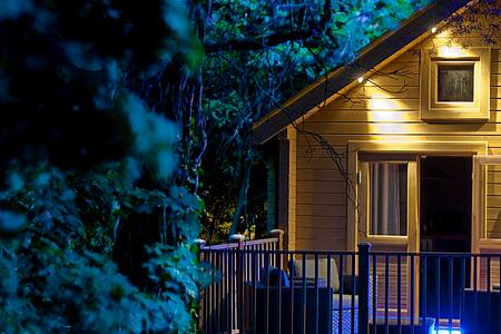 Alum Chine log cabin, great views, 5 mins to beach