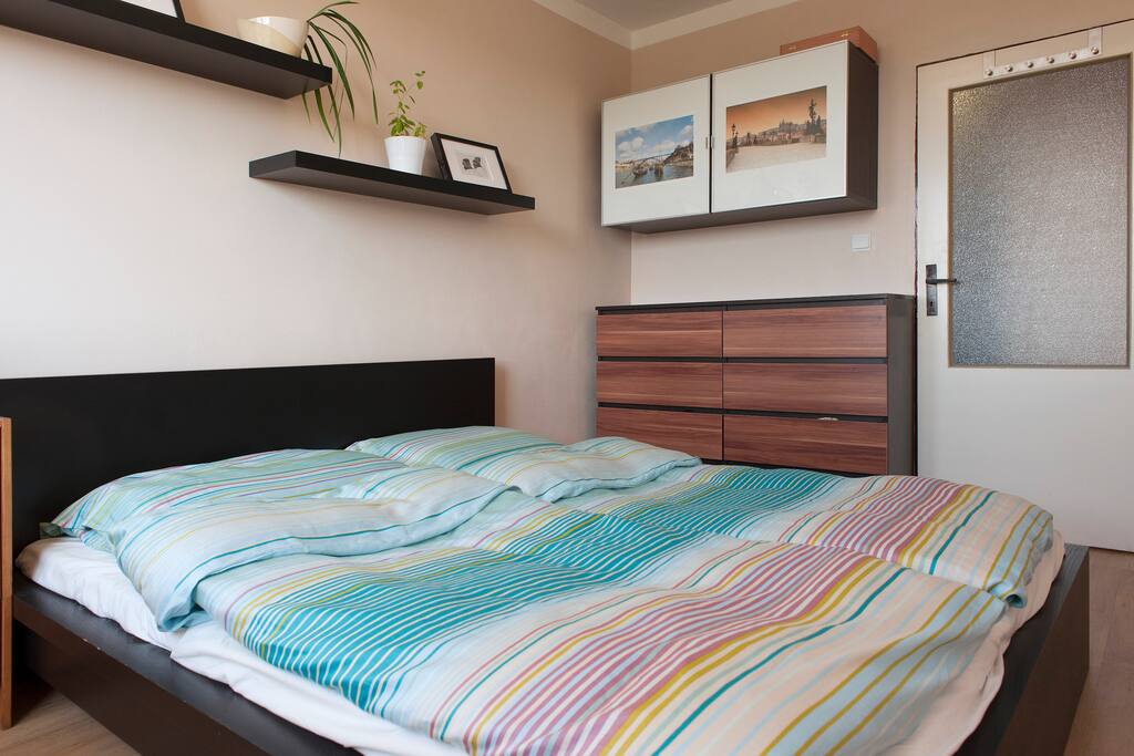 Bedroom with big double bed