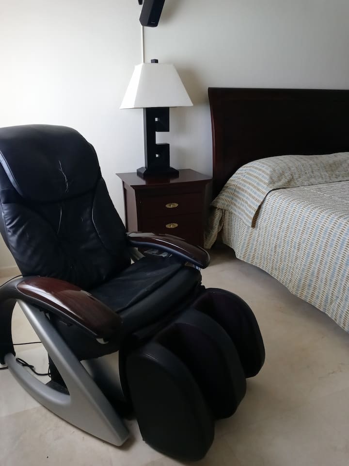 Relax in this massaging Recliner