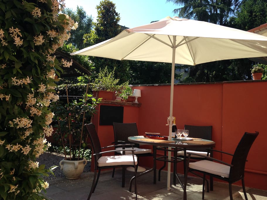 Eating on the terrace
