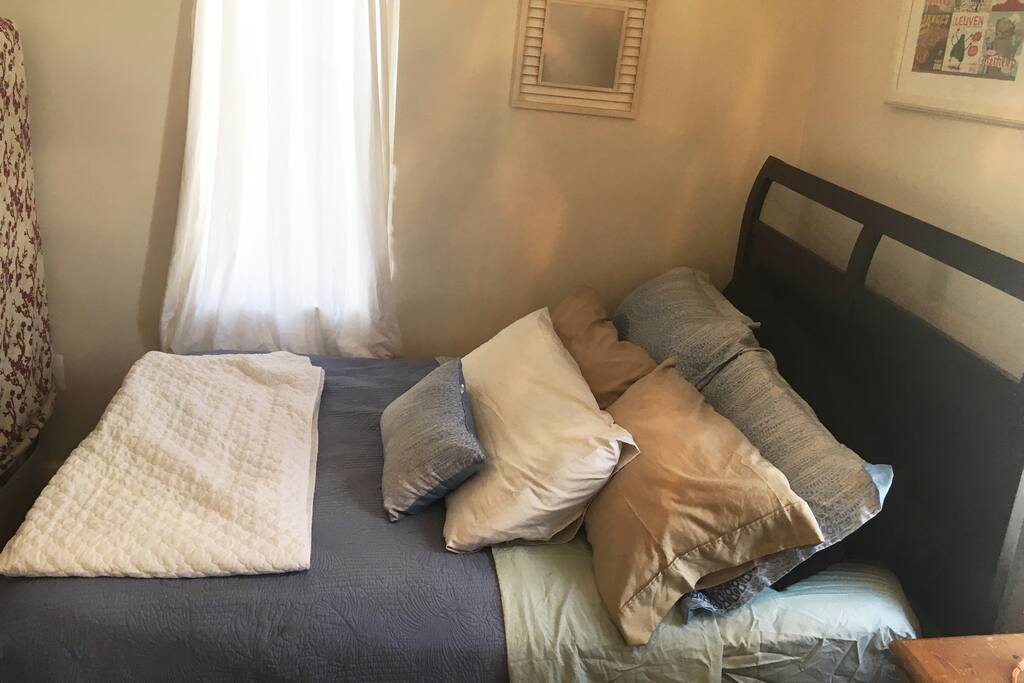 Bedroom 1 has a double bed, large flat screen TV with X-Box and Wi, plus a great view of the yard and lots of natural light.