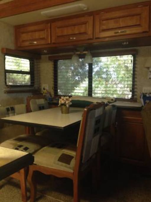 Dining area of RV