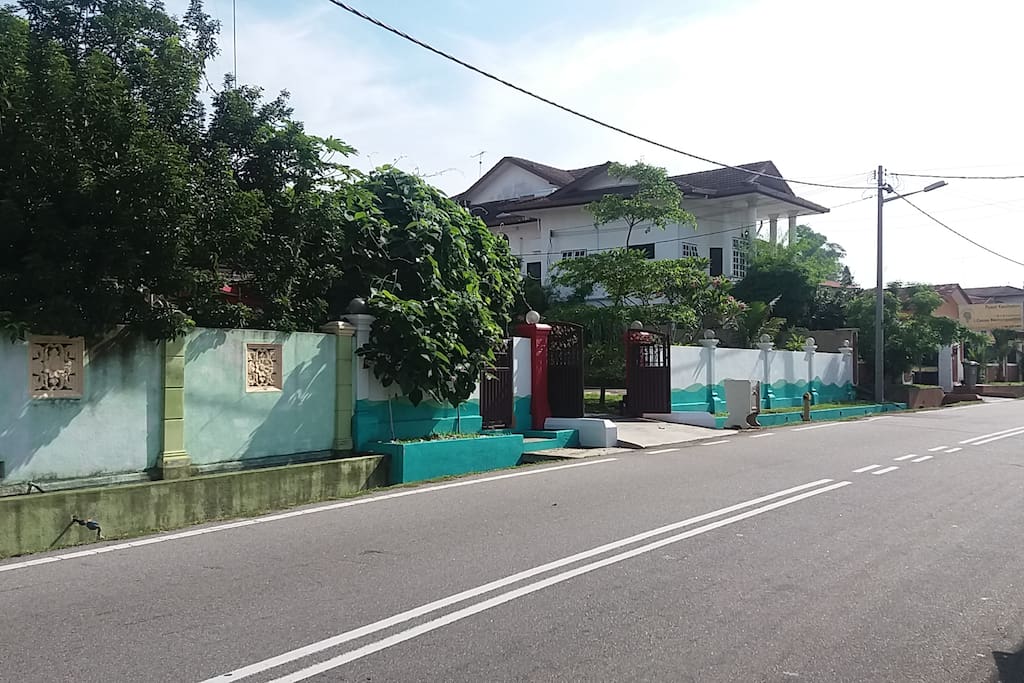 The exterior view with auto gate