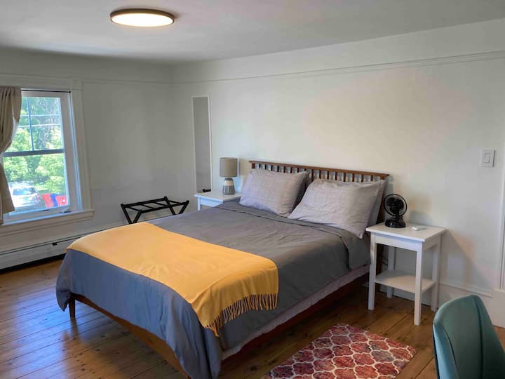 Fancy Pants Bedroom - Queen bed (Upstairs 4) private workpace, pack n play and high chair in closet