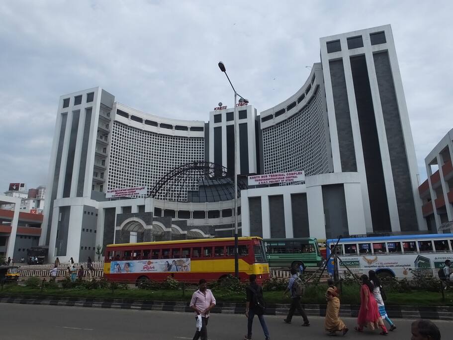 KSRTC bus station is just 10 min walk away