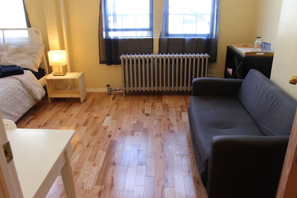 With the three windows in room, lots of sunlight for when you start the day!
