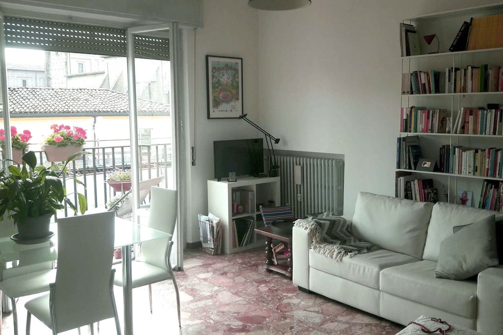 Living room with panoramic balcony