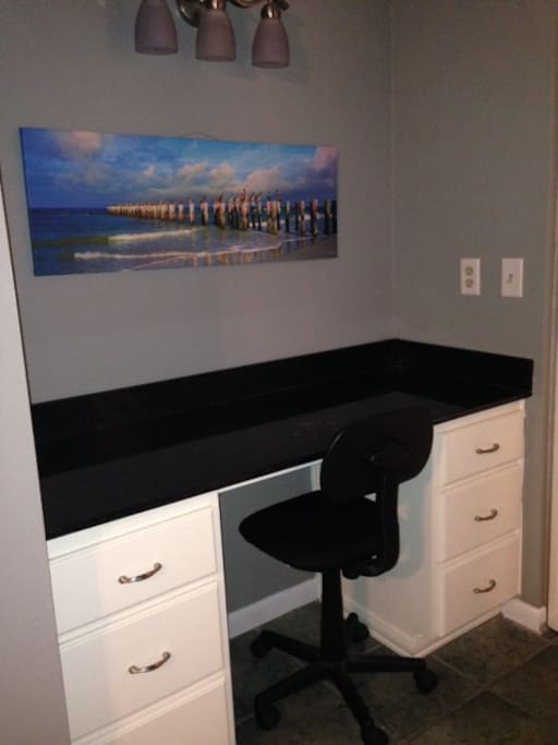 Work space in the master bedroom