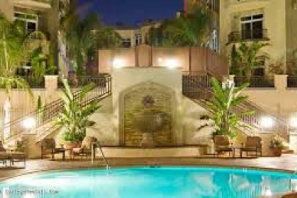 One of the outdoor swimming pools.