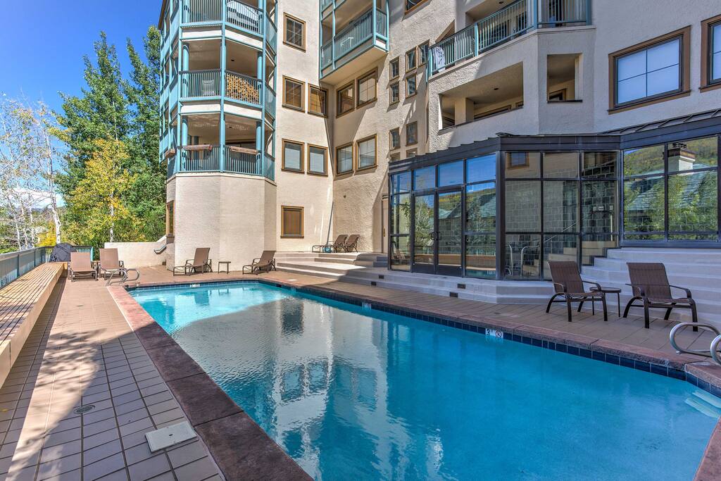 During your stay, you'll have access to resort amenities like a pool and hot tub.