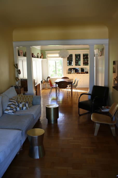 Living room and dining room