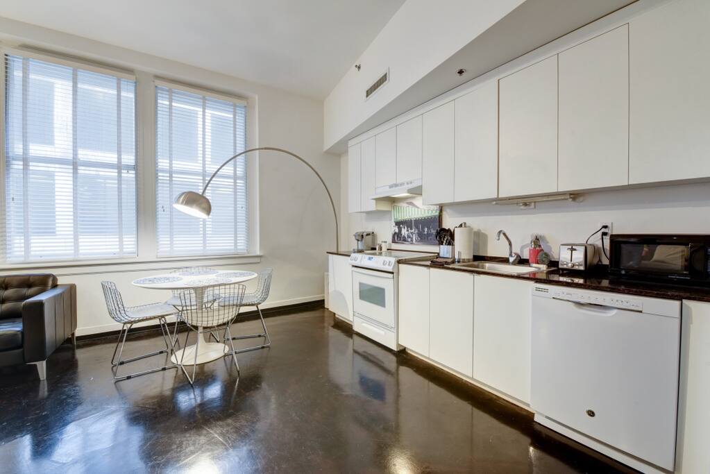 The kitchen is fully-stocked with everything you need to prepare a home-cooked meal (just bring the groceries!)