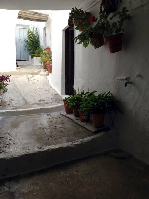 Acceso a través del típico patio de Vejer.