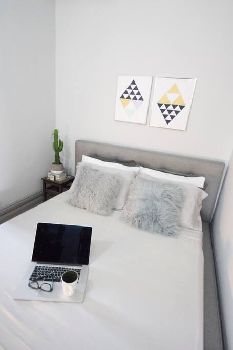 Warm grays make this an earthy, cozy room