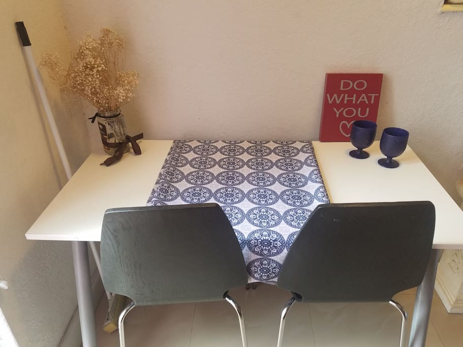 Desk to work or eat on.