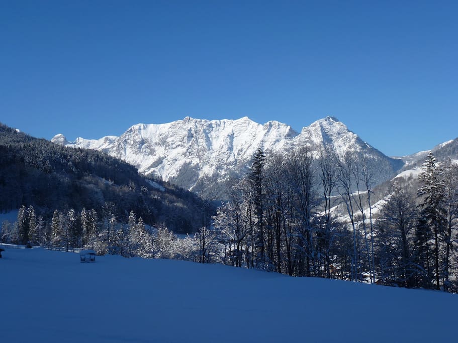 Rundum freier Ausblick auf die Berge von Ramsau