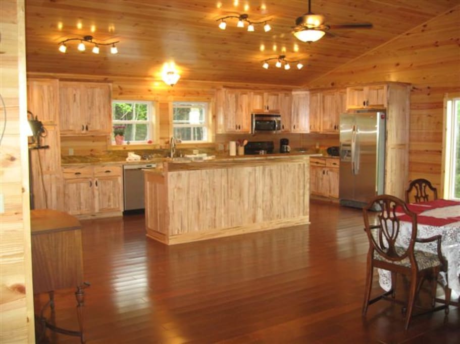 Kitchen, Dining Area, granite counter tops, wormy maple cabinest, stainless appliances