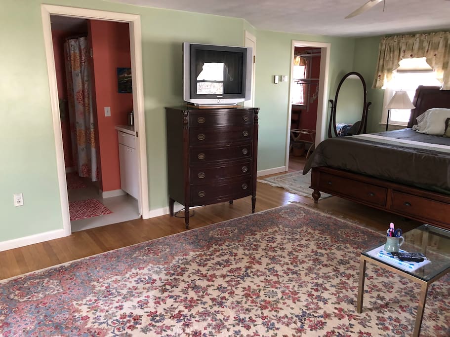 Large private bathroom with pocket-door is also part of our guest suite