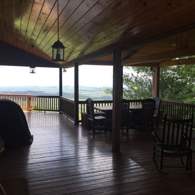 Wonderful deck with outdoor fireplace and amazing views