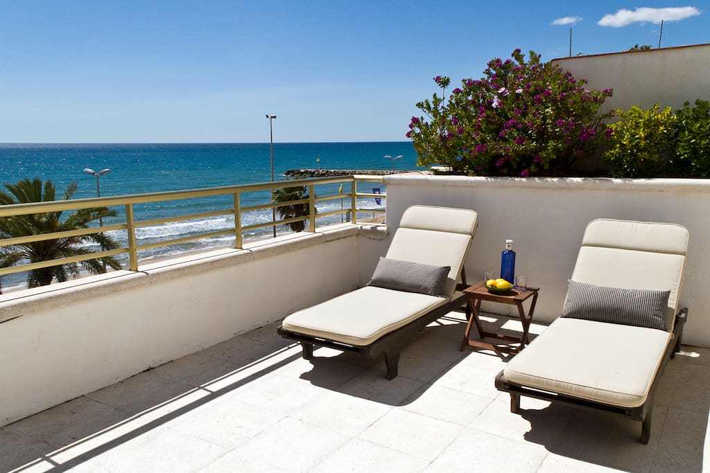 Sea View Terrace with two (of four) sun loungers