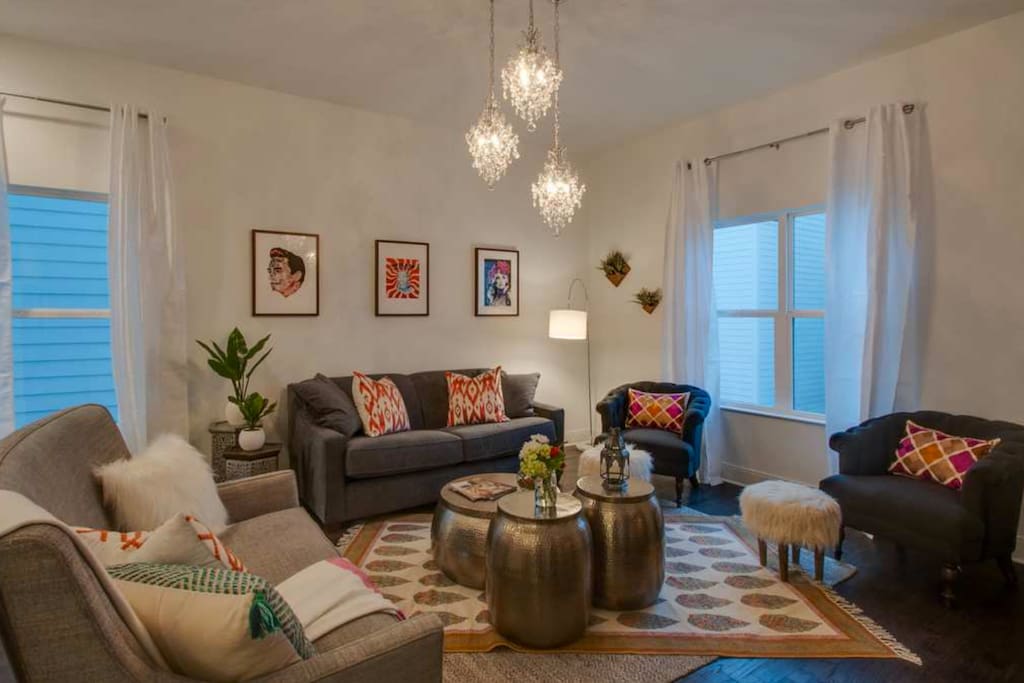 Perfect living area with lots of comfy, cozy seating.