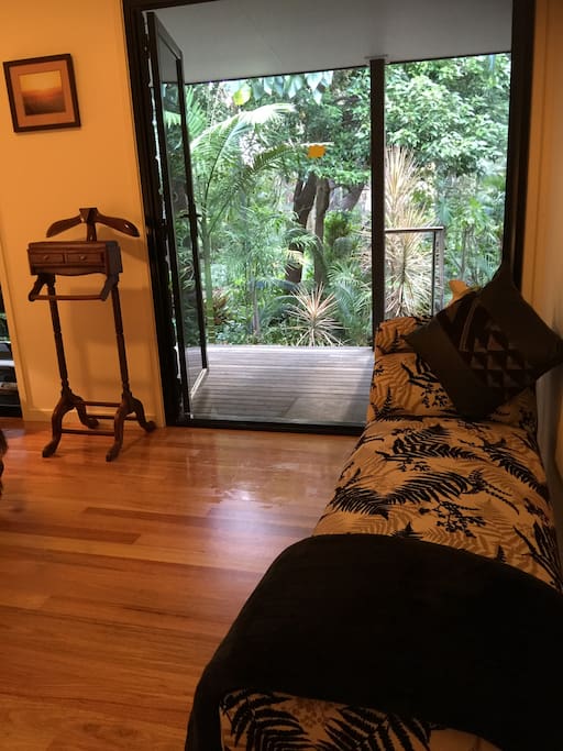 Bedroom One looking out to verandah