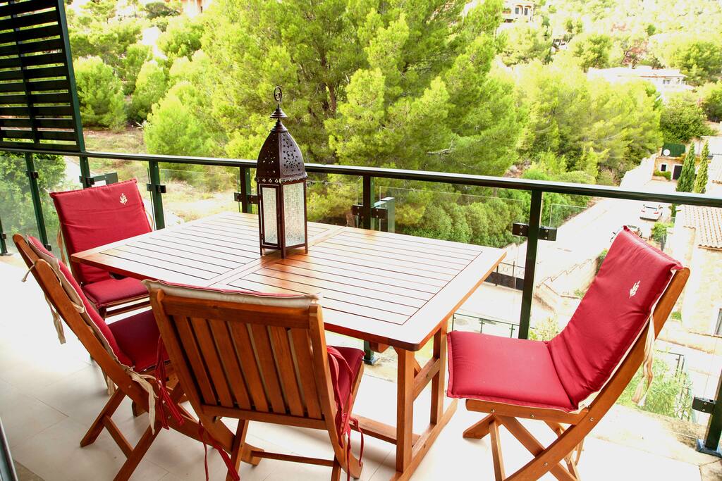 Terraza con vistas a la montaña