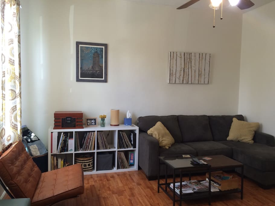 Livingroom, decent sized couch for extra guest