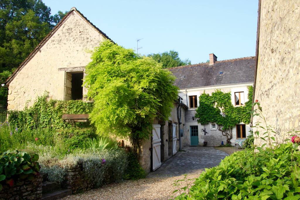 Hay barn and path (left) to the forest and the communal walking path.