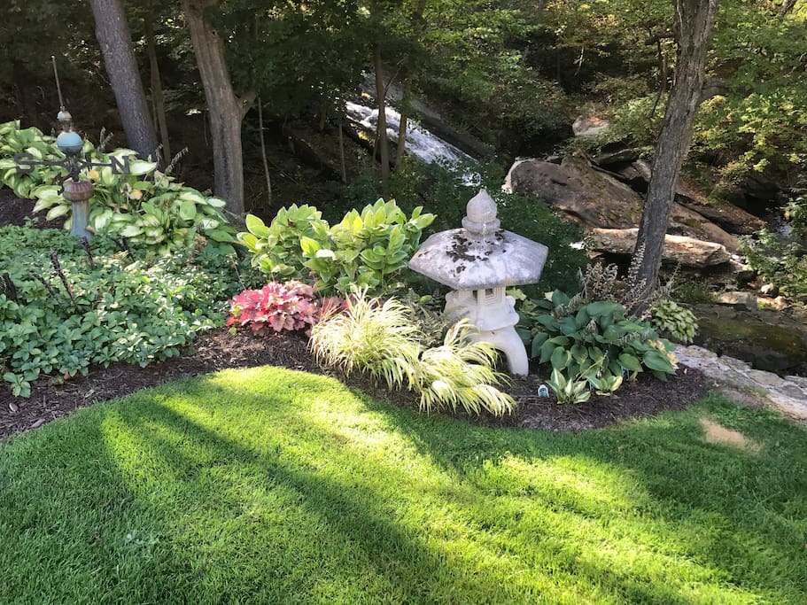 Petite Garden with Waterfall behind