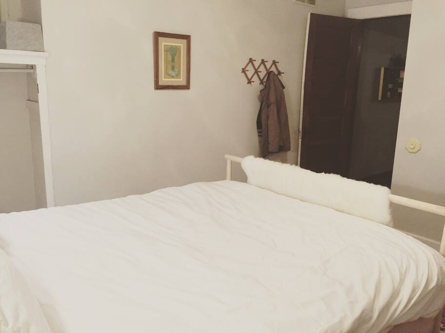 Bedroom entrance. This bedroom is the only bedroom located on the first floor, providing extra privacy.
