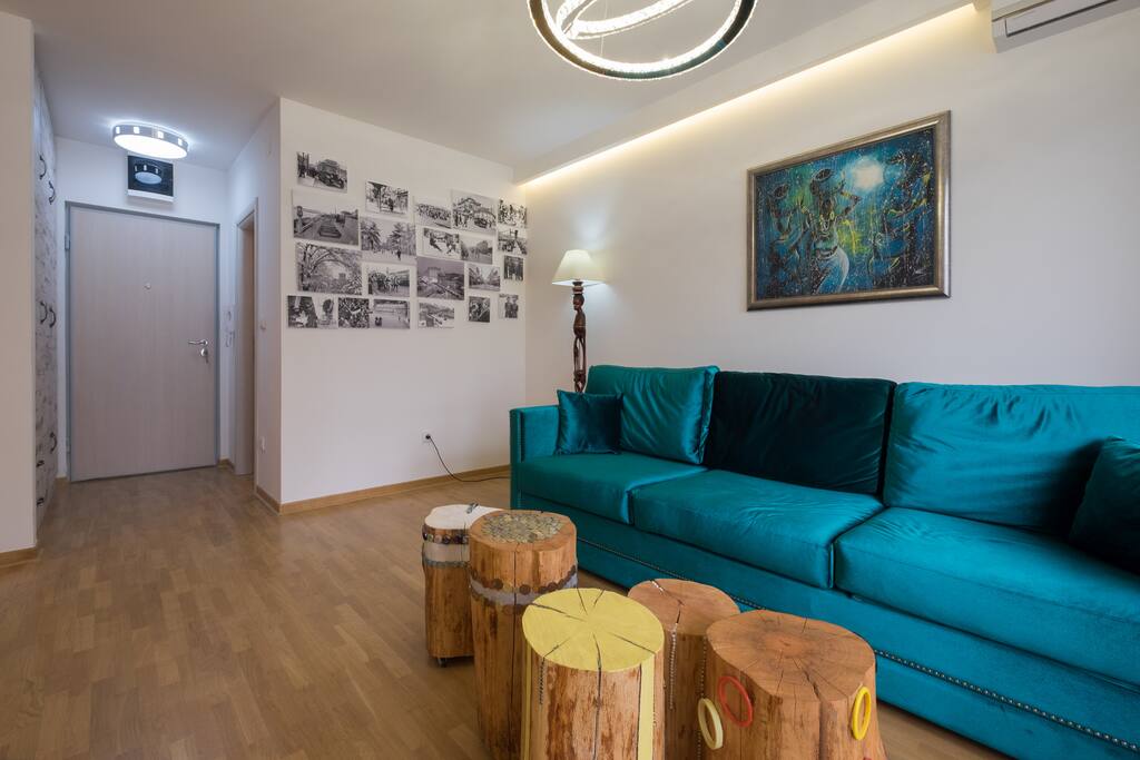 living room with the comfortable sofa