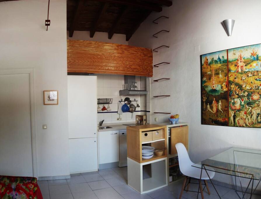 Kitchen in living room