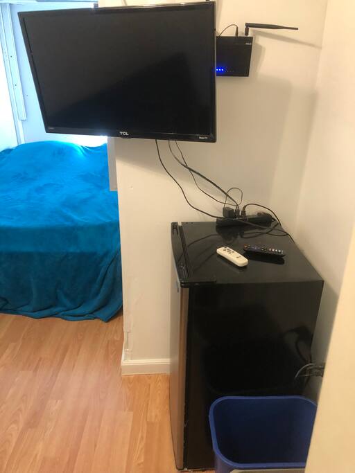 Your room comes with a fridge, smart TV, and a personal access point to get the best wifi in your room.