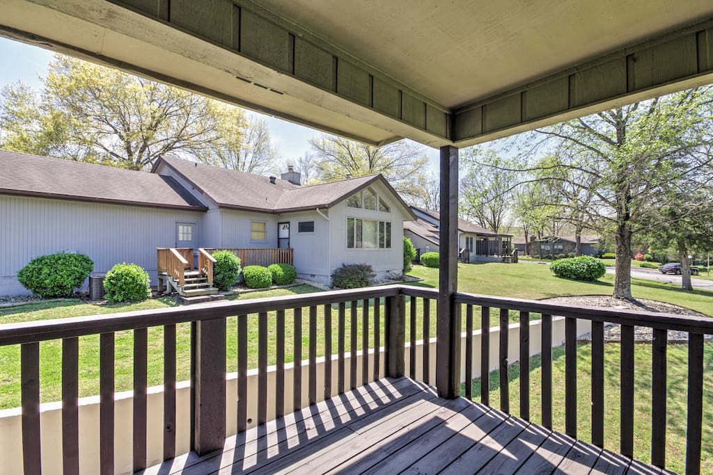 Located on Kingswood Golf Course, the home offers great views of the grassy green fields from your deck!