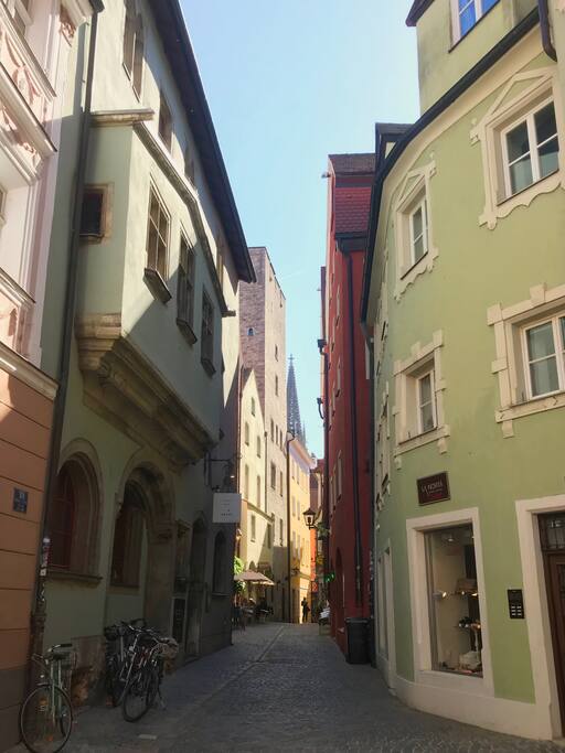 The street where the apartment is located – one of the most beautiful ones in town