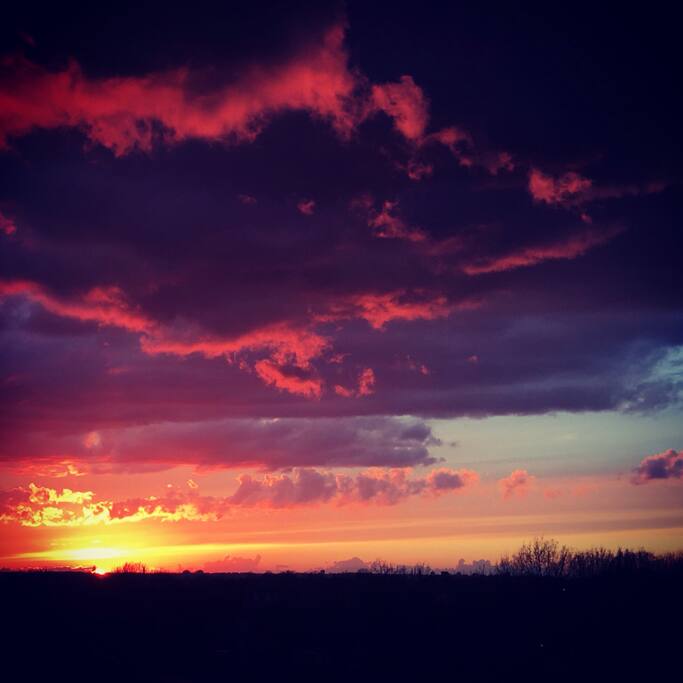 sunset picture taken from guest bedroom