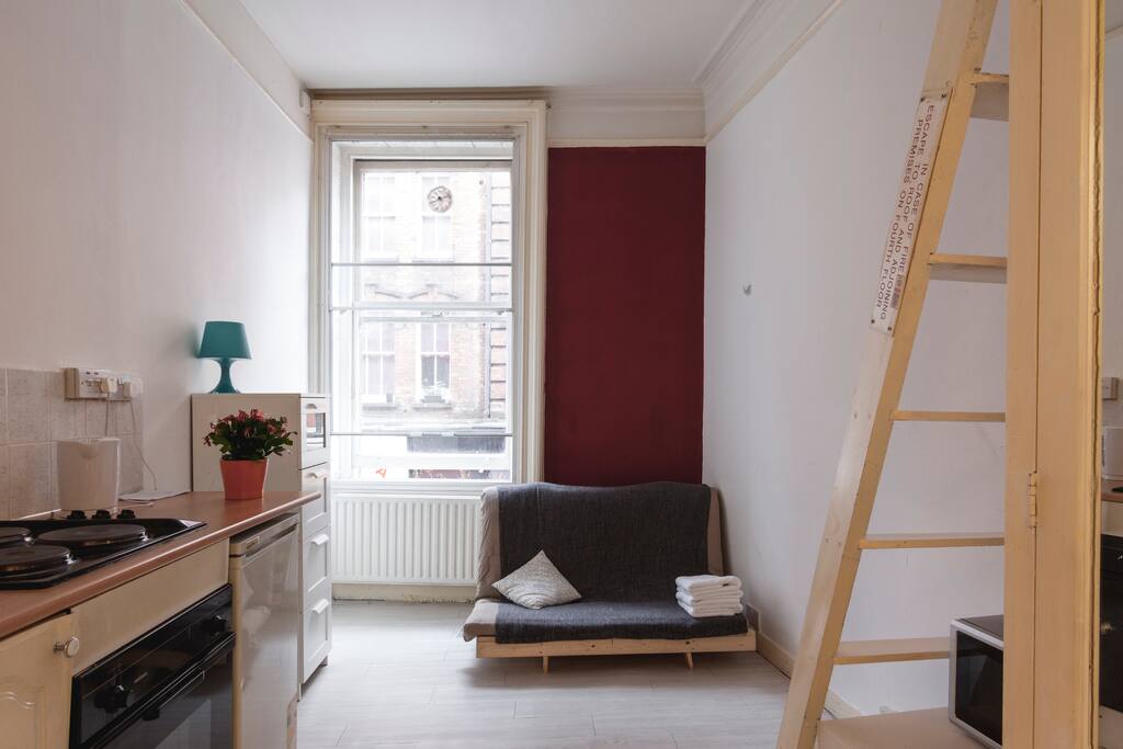 And a double futon-bed (chair-bed). We have recently changed this futon for double bed for a more comfortable sleeping!