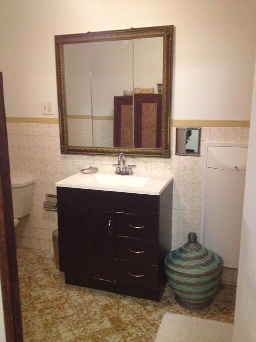 Large bathroom with private access.