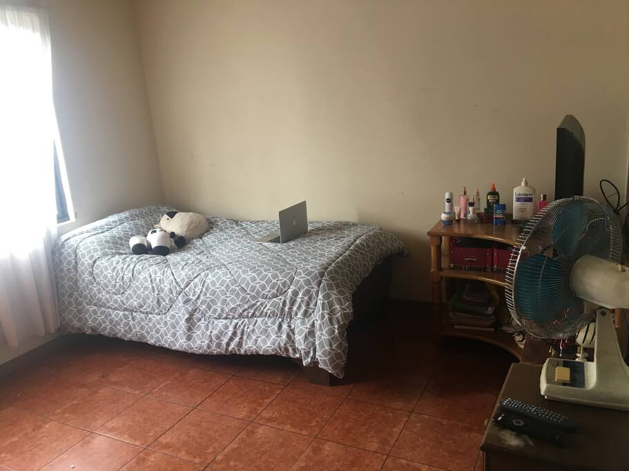 Private room with individual bed, closet, furniture and smart tv with cable