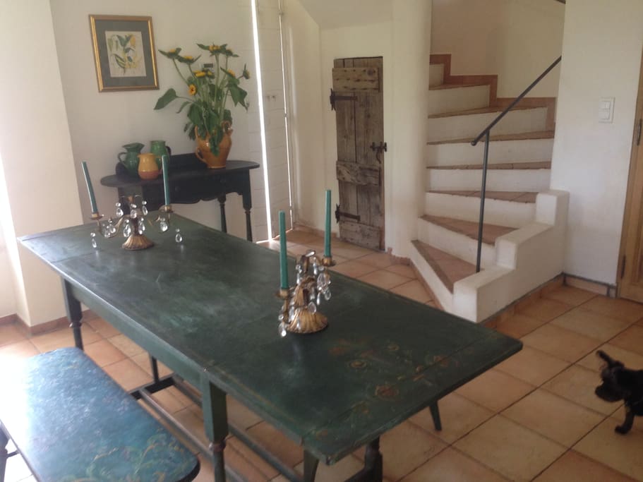 the dining area with my assistant Lulu.