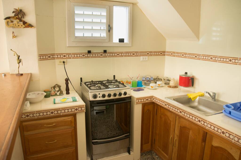 The open kitchen in the house is a pleasure to cook in.
