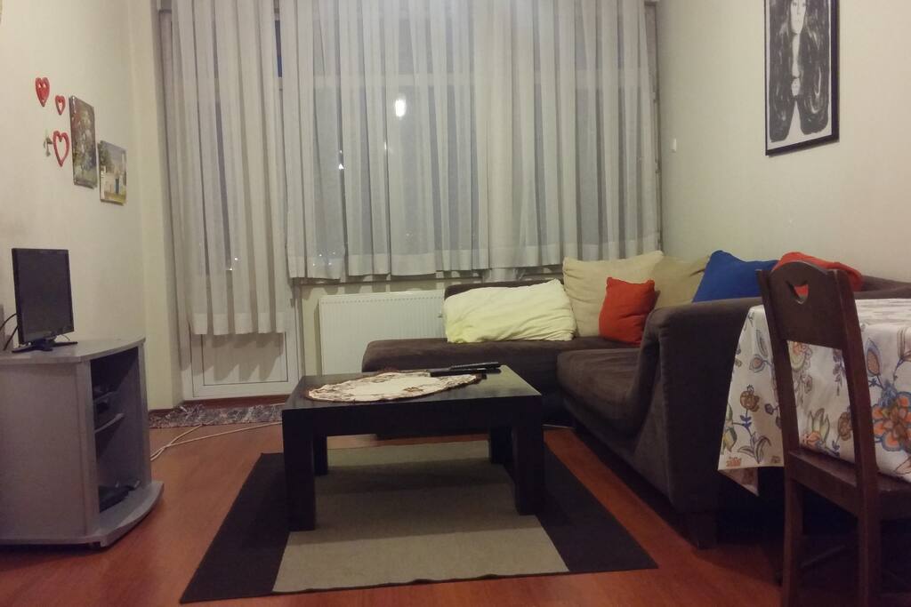 Living room with a balcony